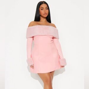 Fashion Nova Bianca Fur Scuba Mini Dress